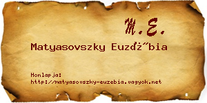Matyasovszky Euzébia névjegykártya